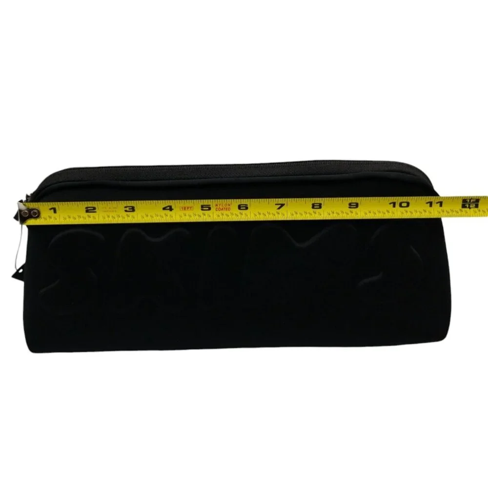 SKIMS Onyx Black Neoprene Medium Travel Cosmetic Pouch With Zipper Closure